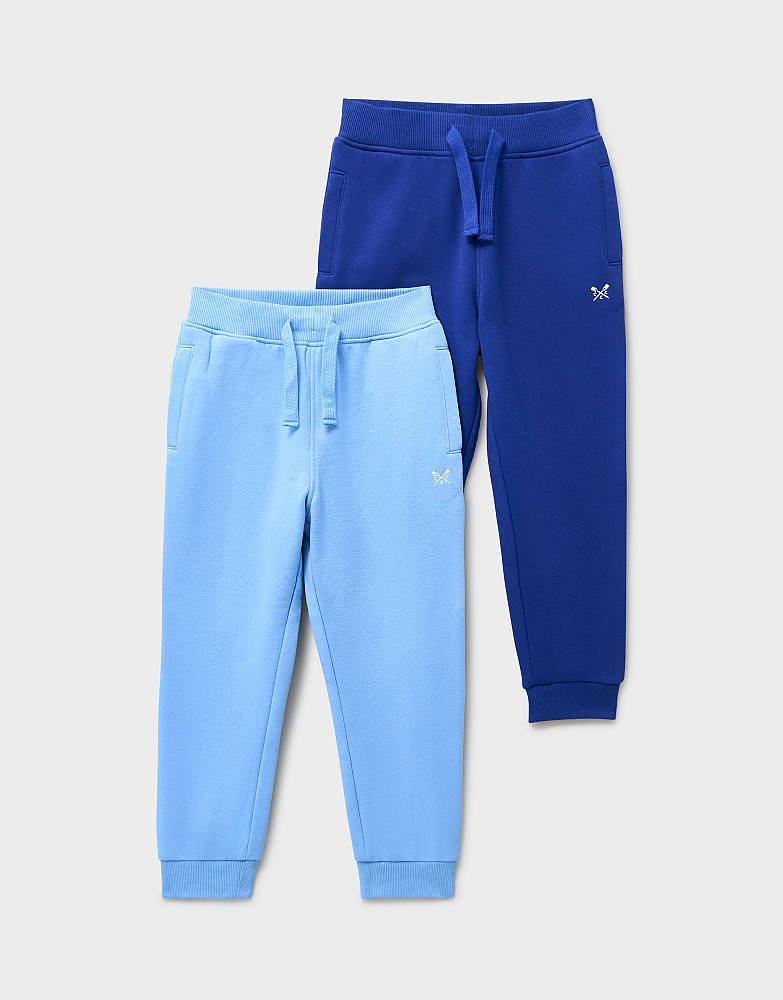 Cotton Blend Crossed Oars Joggers 2 Pack in Blue