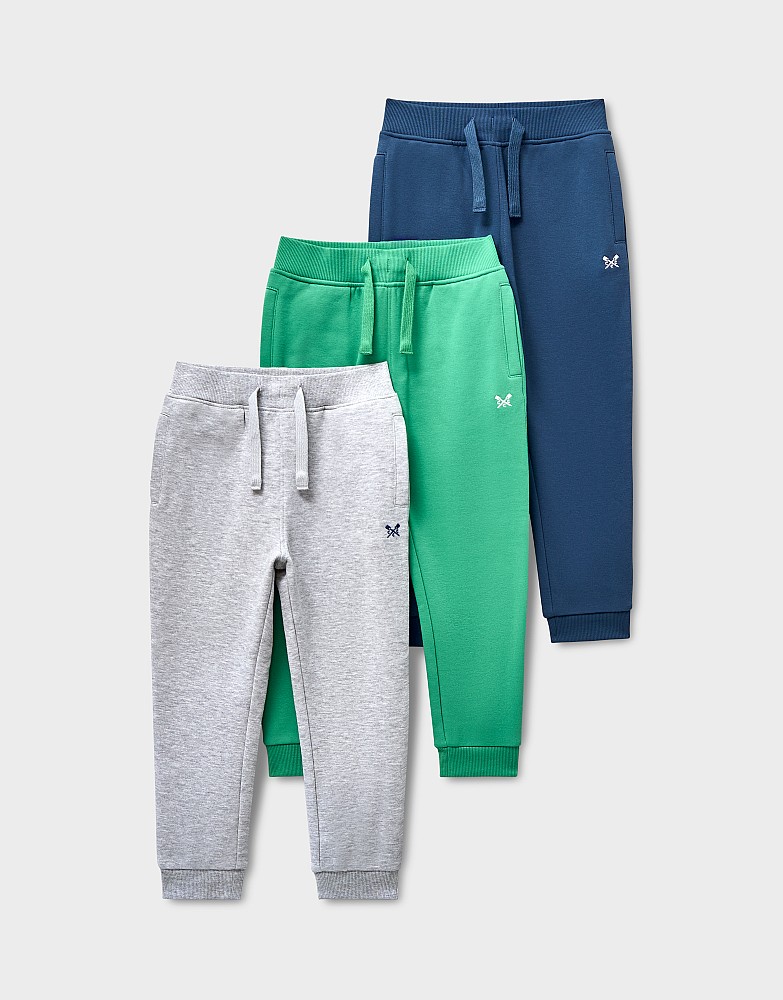 Crossed Oars Joggers 3 Pack in Grey and Green
