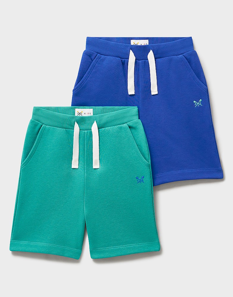 2 Pack Sweat Shorts in Blue and Turquoise