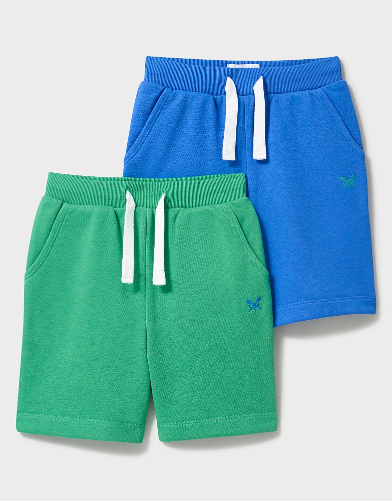 2-Pack Sweat Shorts in Green and Blue