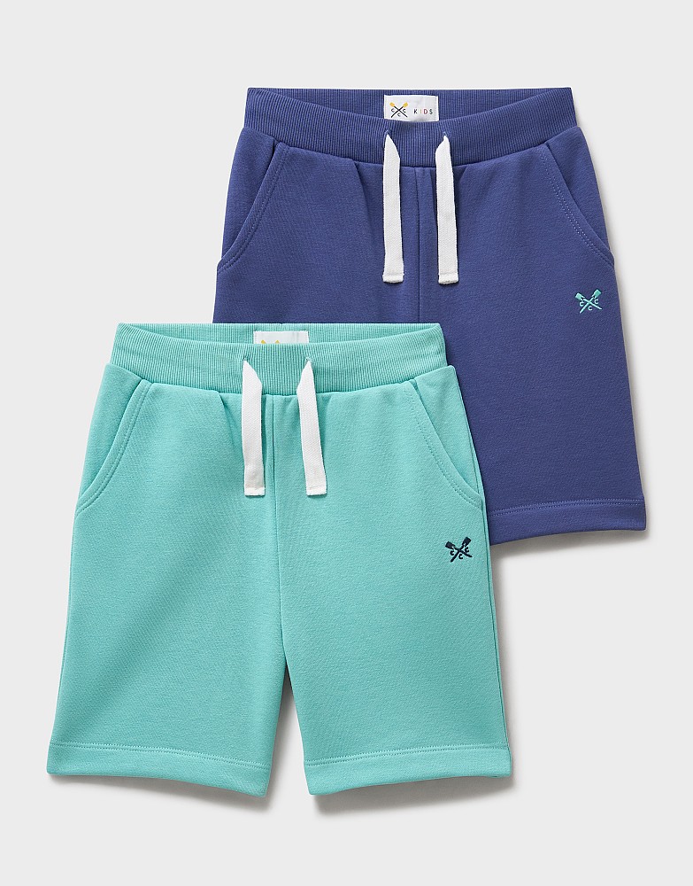 2-Pack Sweat Shorts in Turquoise & Navy