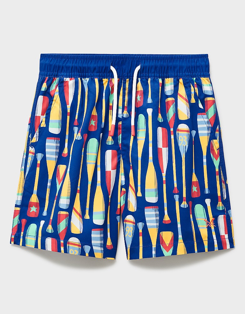 Swim Shorts in Blue Oars Print