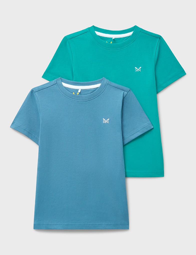 2 Pack Classic Cotton Tees in Blue & Green