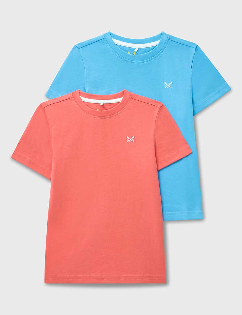 2 Pack Classic Cotton Tees in Blue & Orange