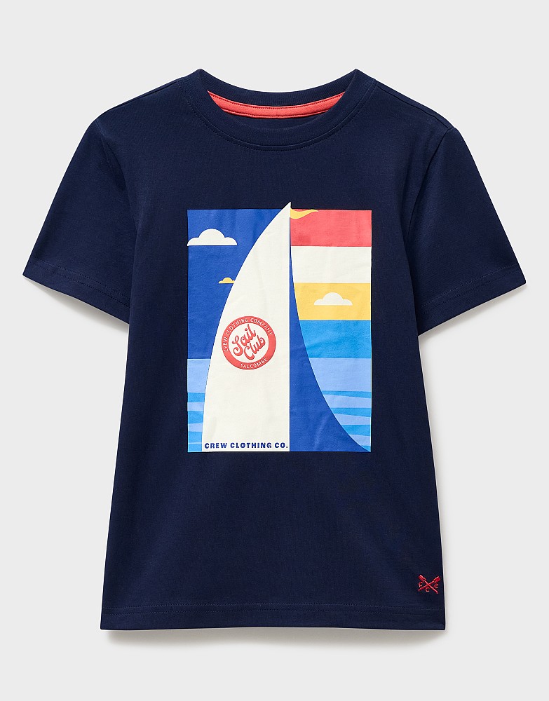 Crew Classic Sailing Graphic Tee in Navy