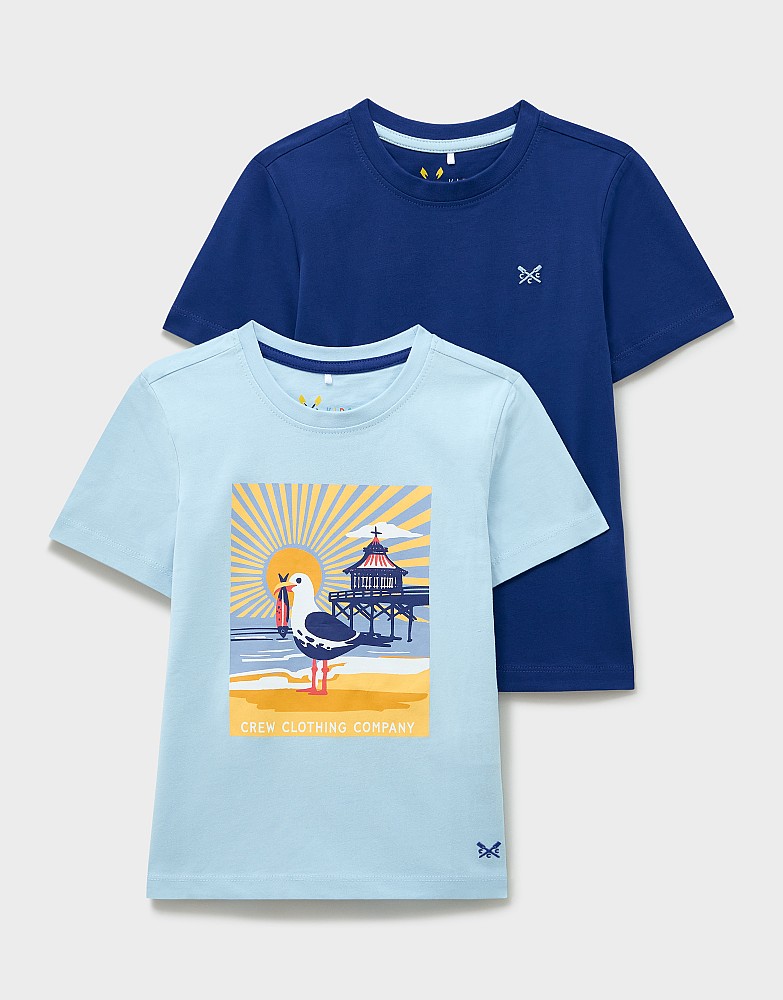 2 Pack Classic Cotton Tees in Blues