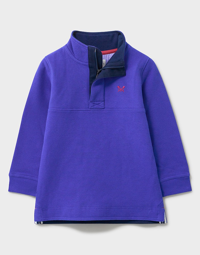 Padstow Pique Sweatshirt in Blue