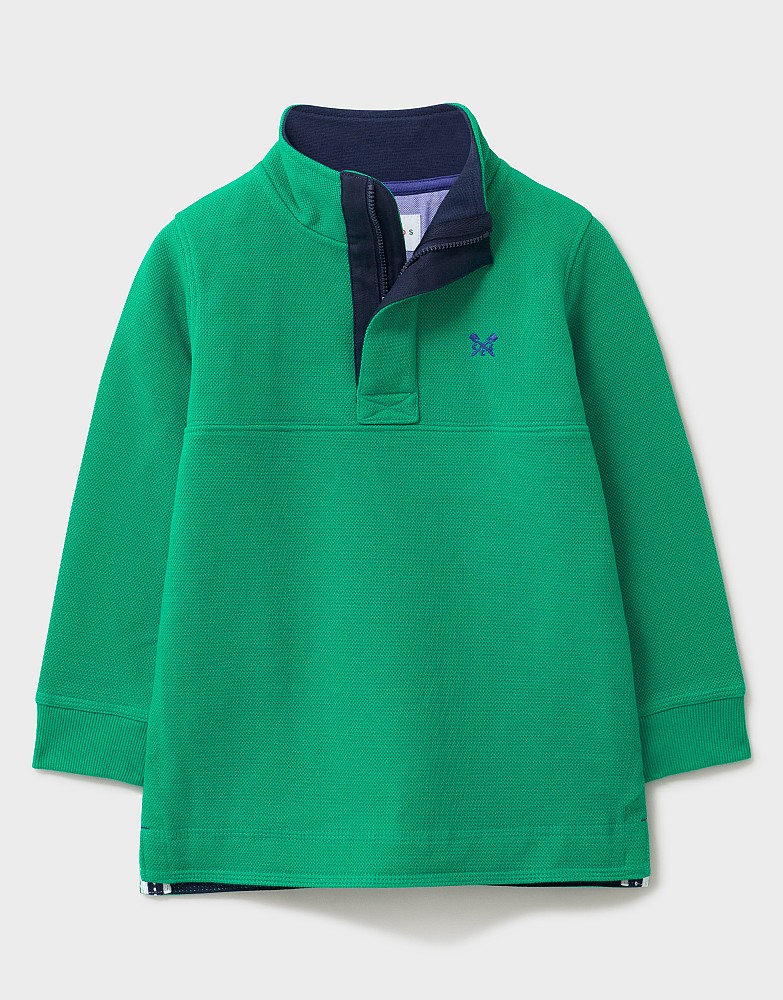 Padstow Pique Sweatshirt in Bright Green