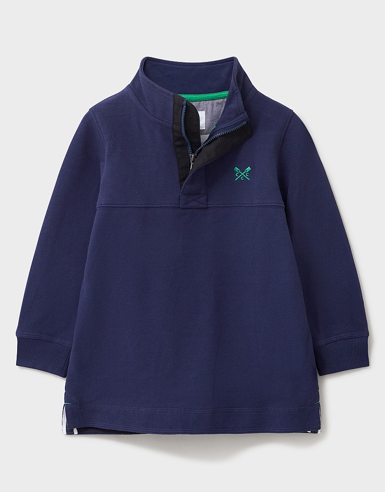 Padstow Pique Sweatshirt in Navy