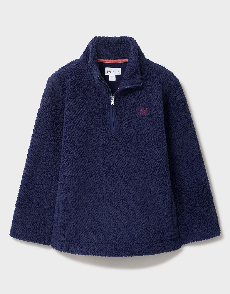 Fleece Quarter Zip Sweat in Navy