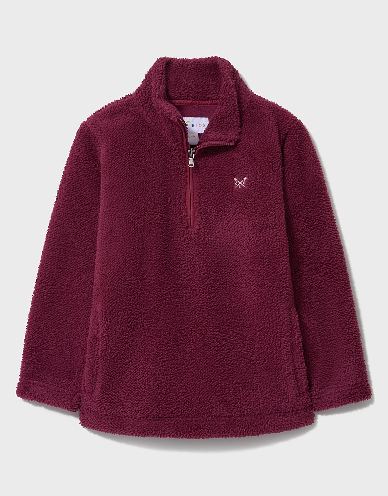 Fleece 1/4 Zip Sweat in Red