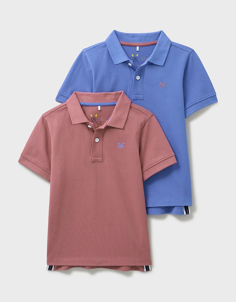 2 Pack  Polos in Blue and Rose