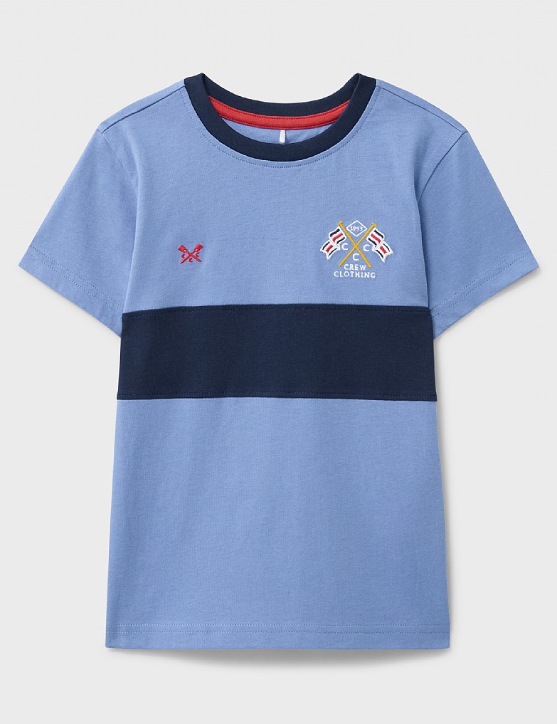 Cotton Colourblock T-Shirt in Blue