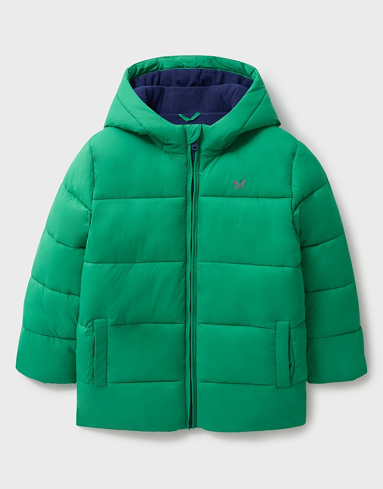 Cosy Midweight Fleece-Lined Puffa in Green