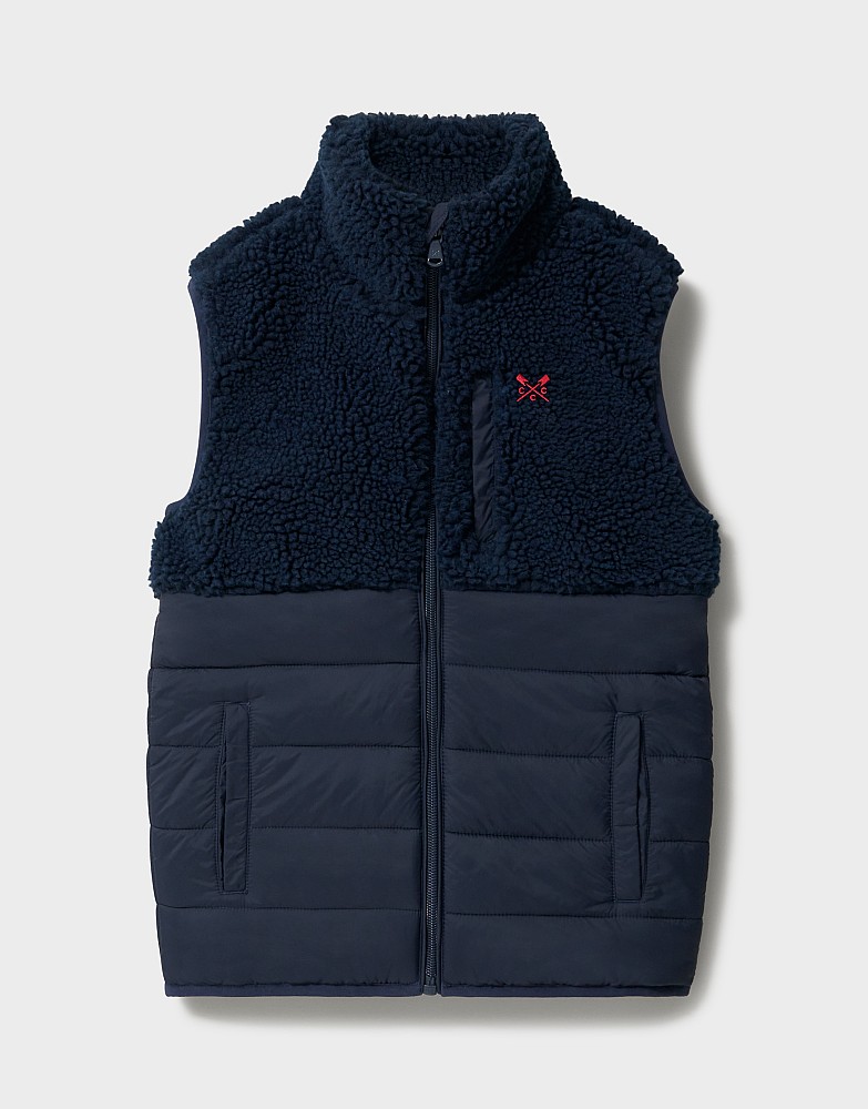 Hybrid Borg Fleece Gilet in Navy