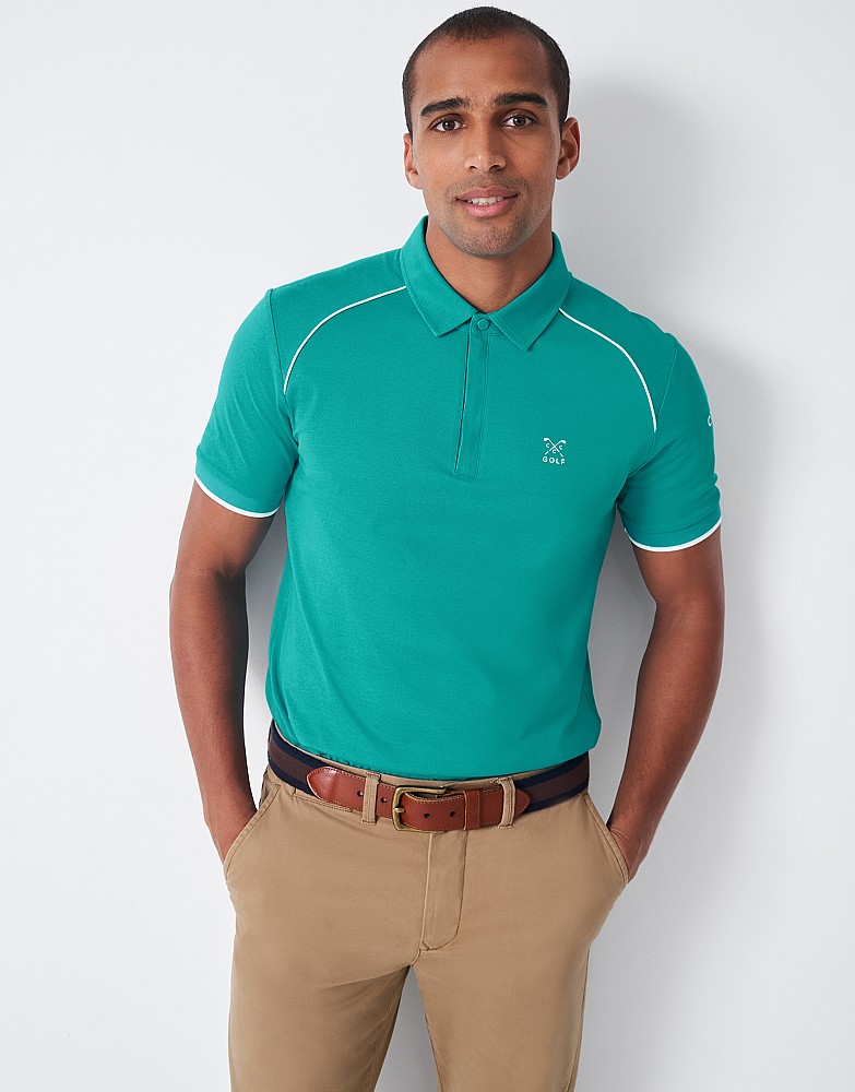 Piped Blue Golf Polo Shirt