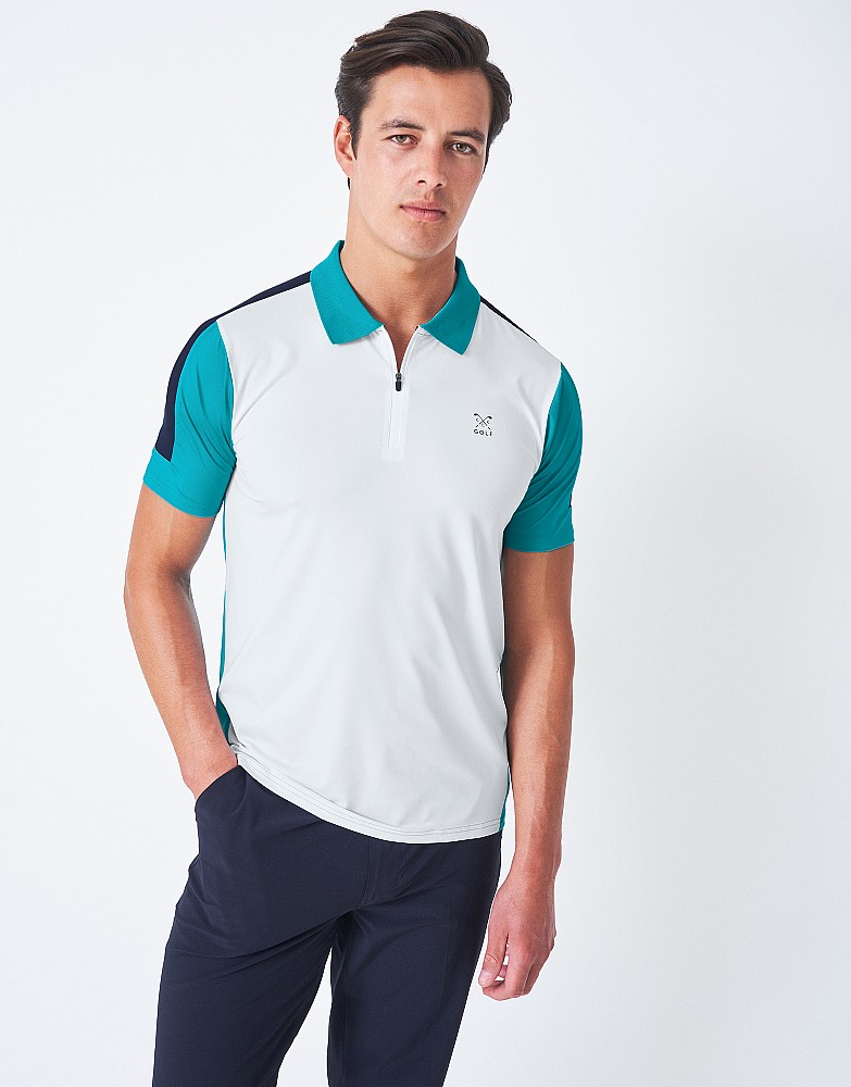 Technical Colour Block Golf Polo Shirt