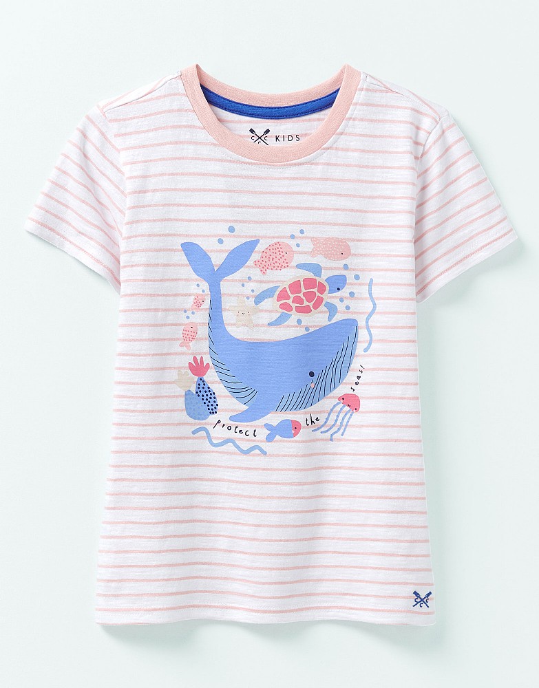 Whale Print Stripe T-Shirt