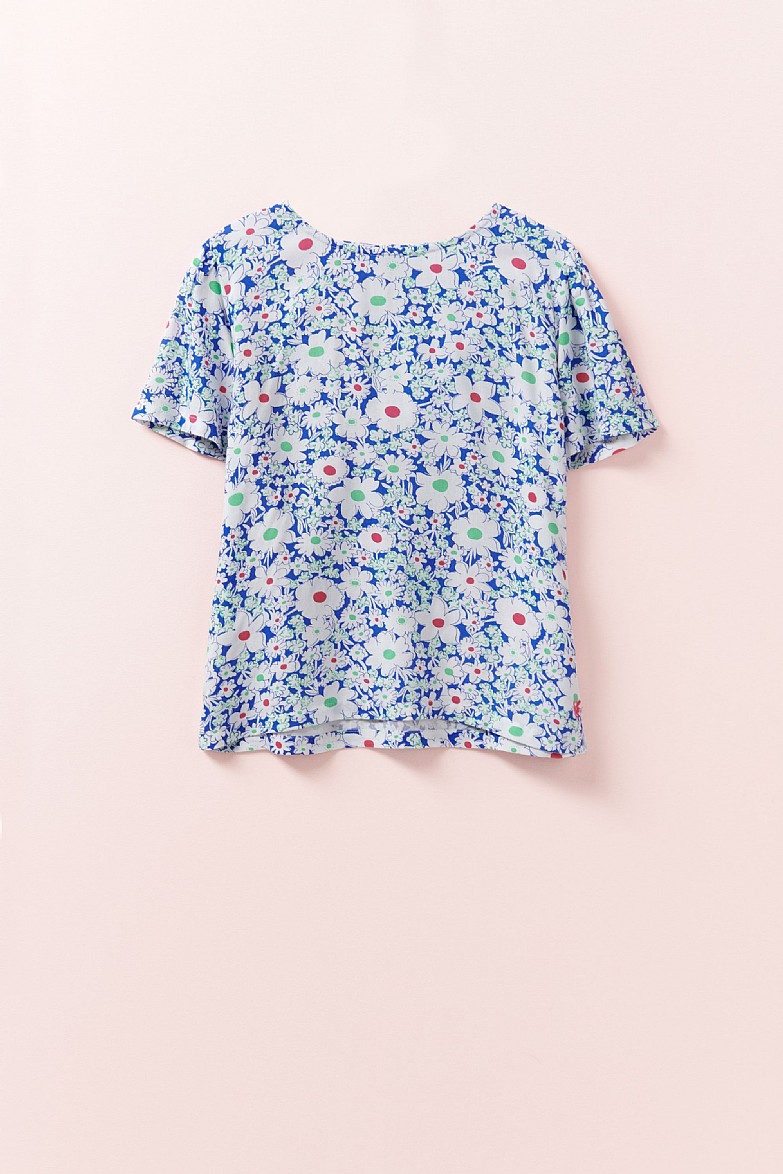 Floral Print Viscose T-Shirt
