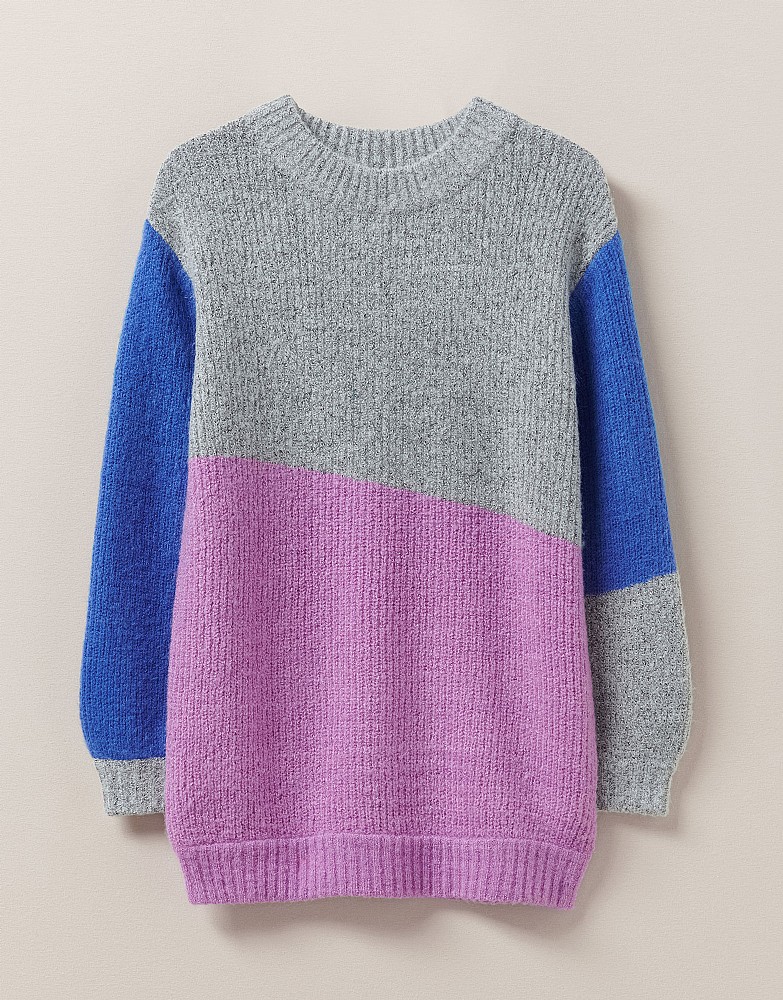 Colour Block Crew Neck Jumper