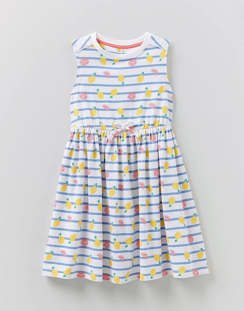 Girls' Lemon Print Jersey Dress