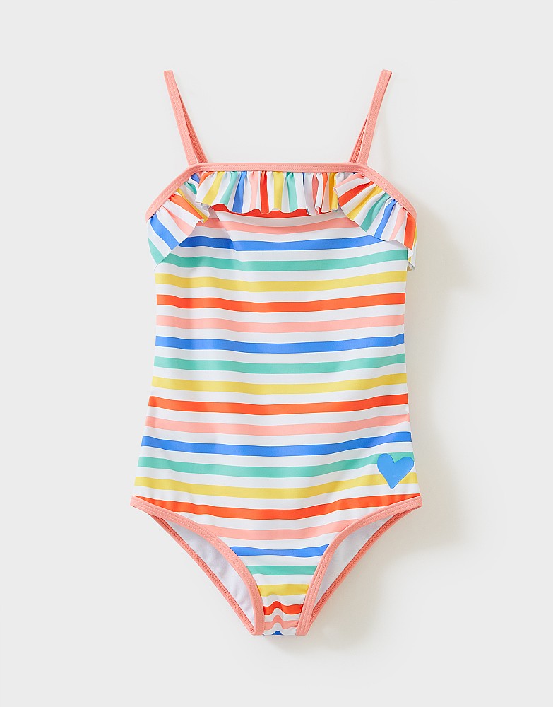 Rainbow Stripe Bardot Swimsuit