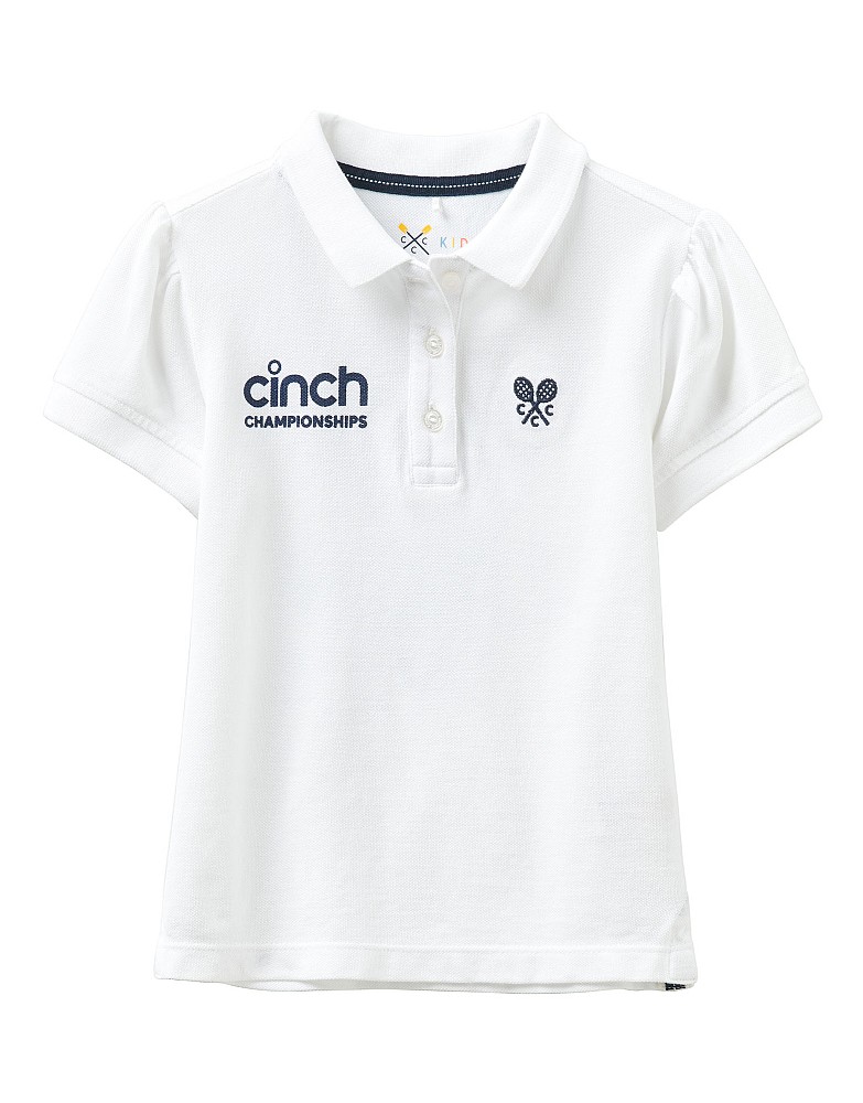 Cinch Branded Puff Sleeve Polo Shirt