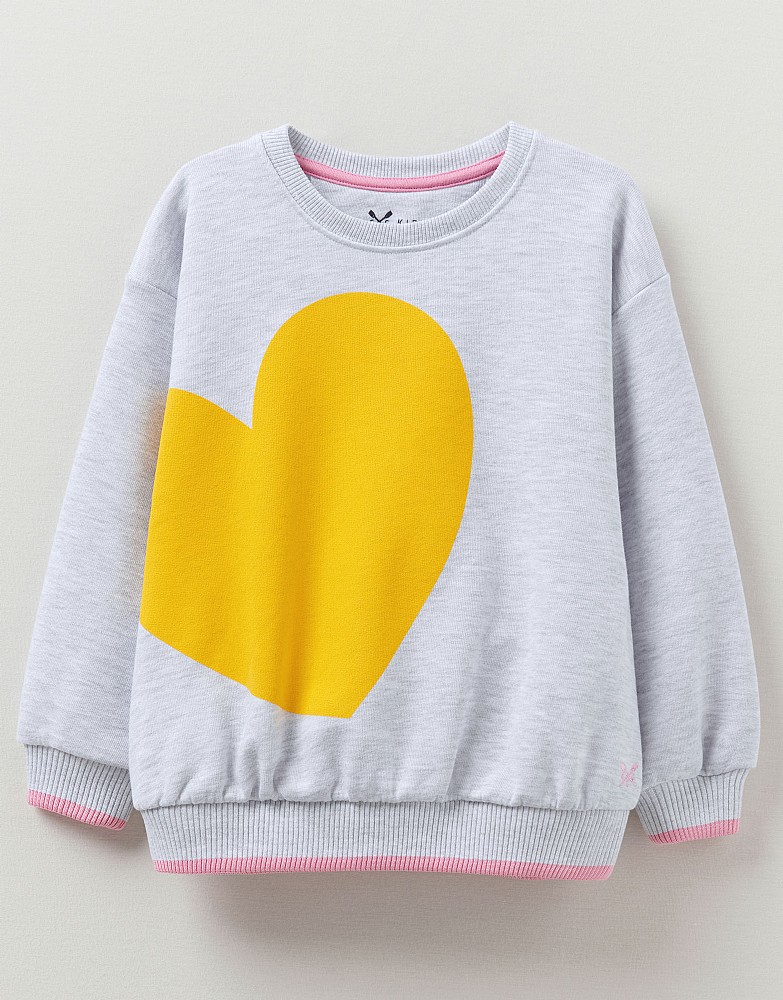 Oversized Heart Print Sweatshirt