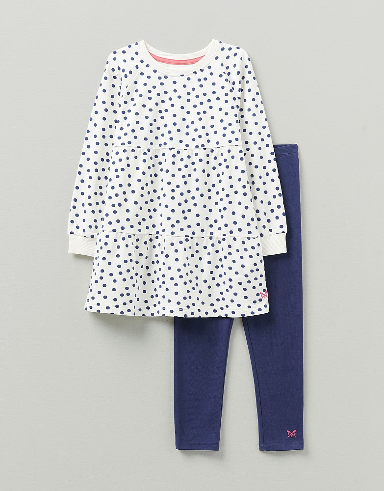 Spot Tiered Tunic And Leggings Set