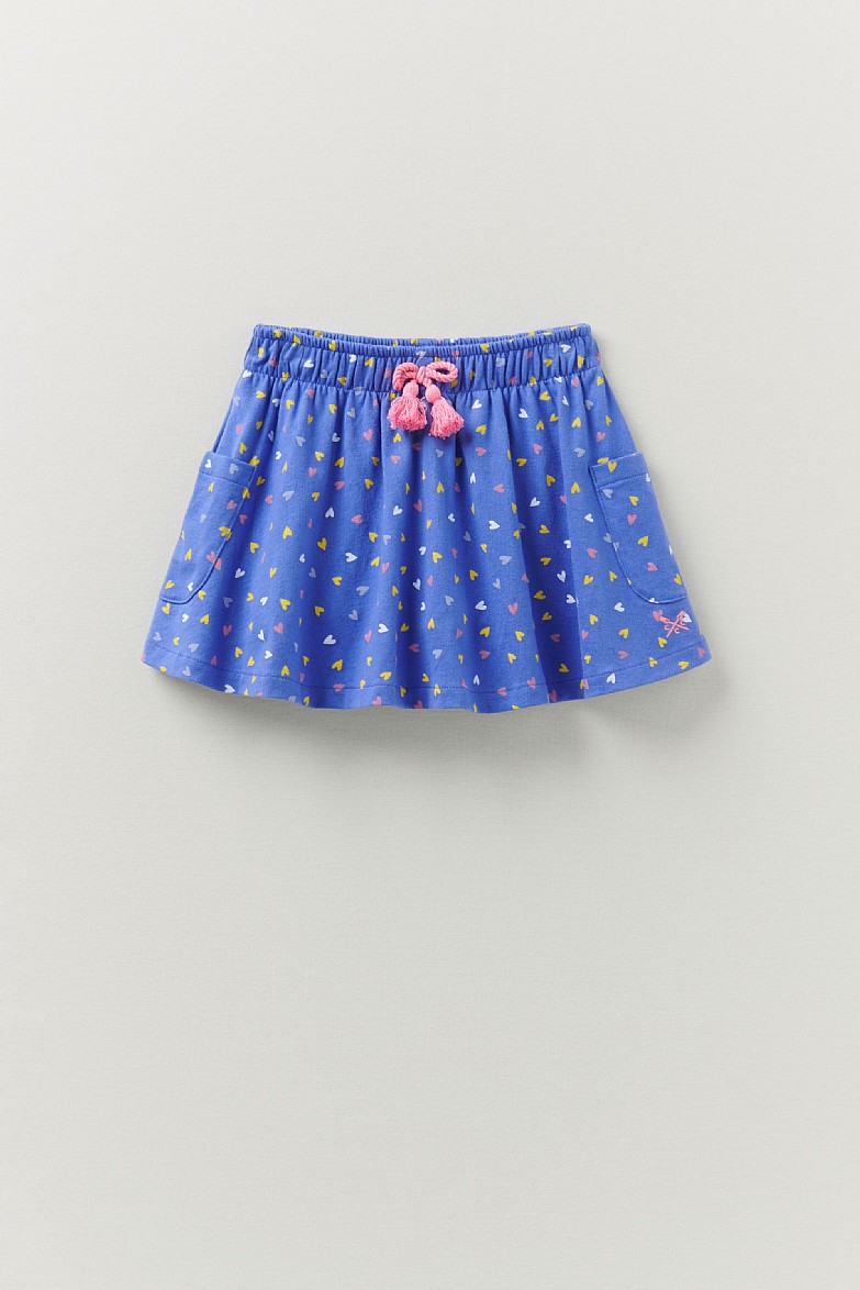 Jersey Heart Print Skort