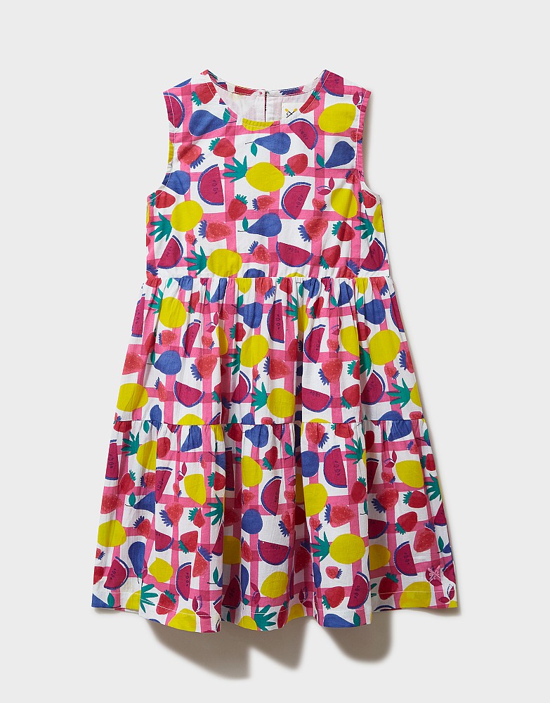 Ruched Fruit Print Dress