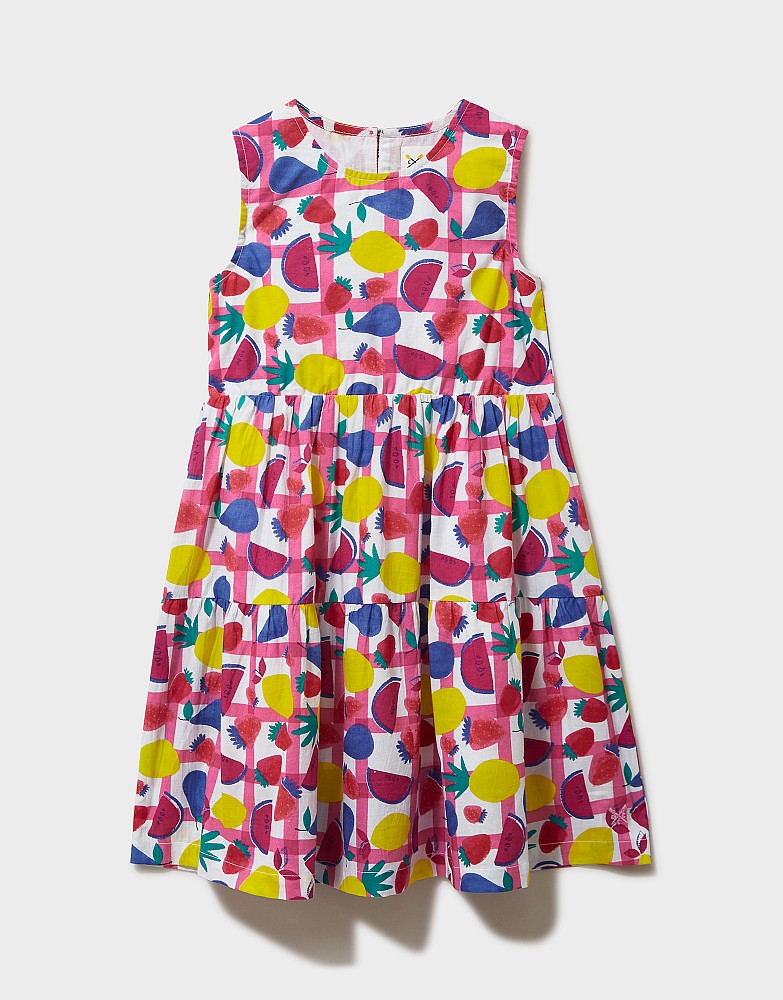 Girl's Ruched Fruit Print Dress from Crew Clothing Company