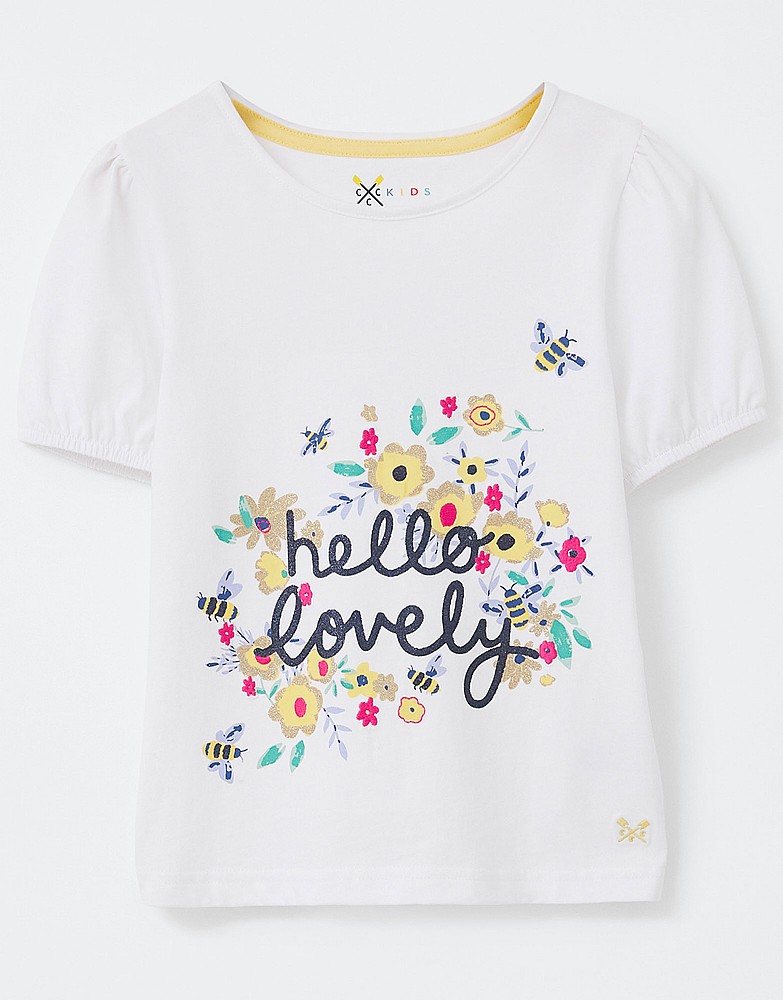 Volume Sleeve Hello Lovely T-Shirt