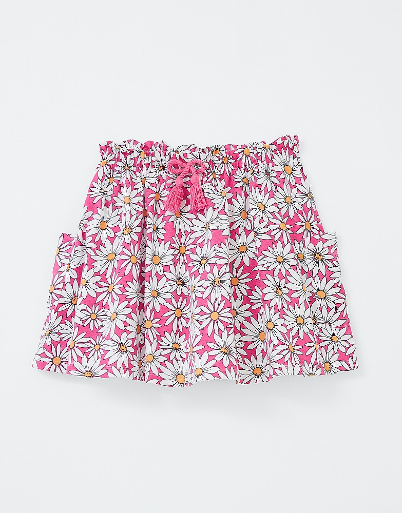 Daisy Print Jersey Skirt