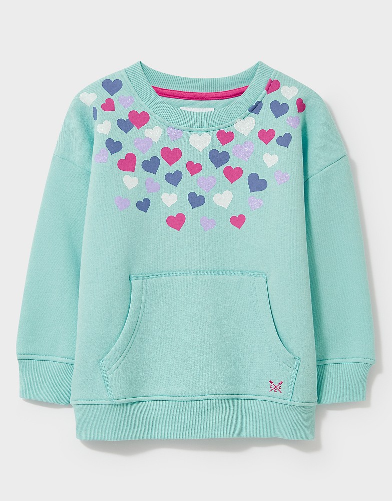 Glitter Print Heart Sweatshirt