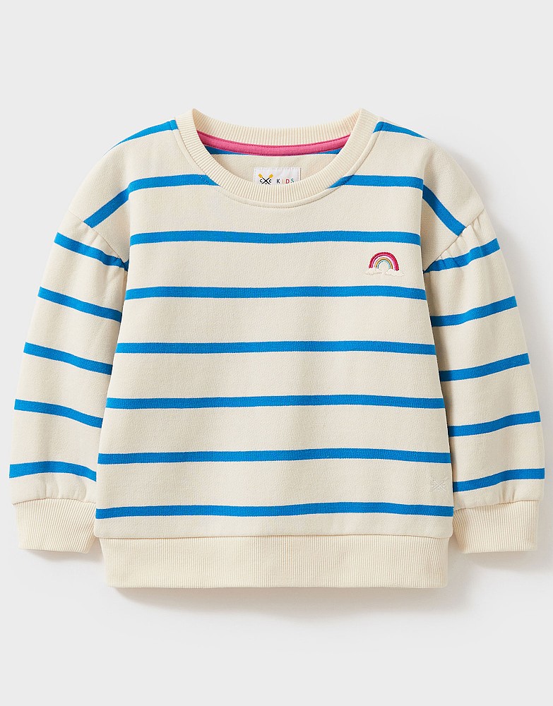 Stripe Blouson Sleeve Sweatshirt