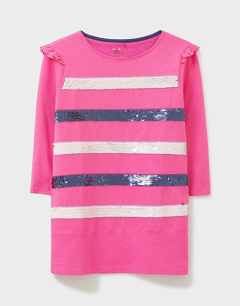 Sequin Stripe Jersey Dress