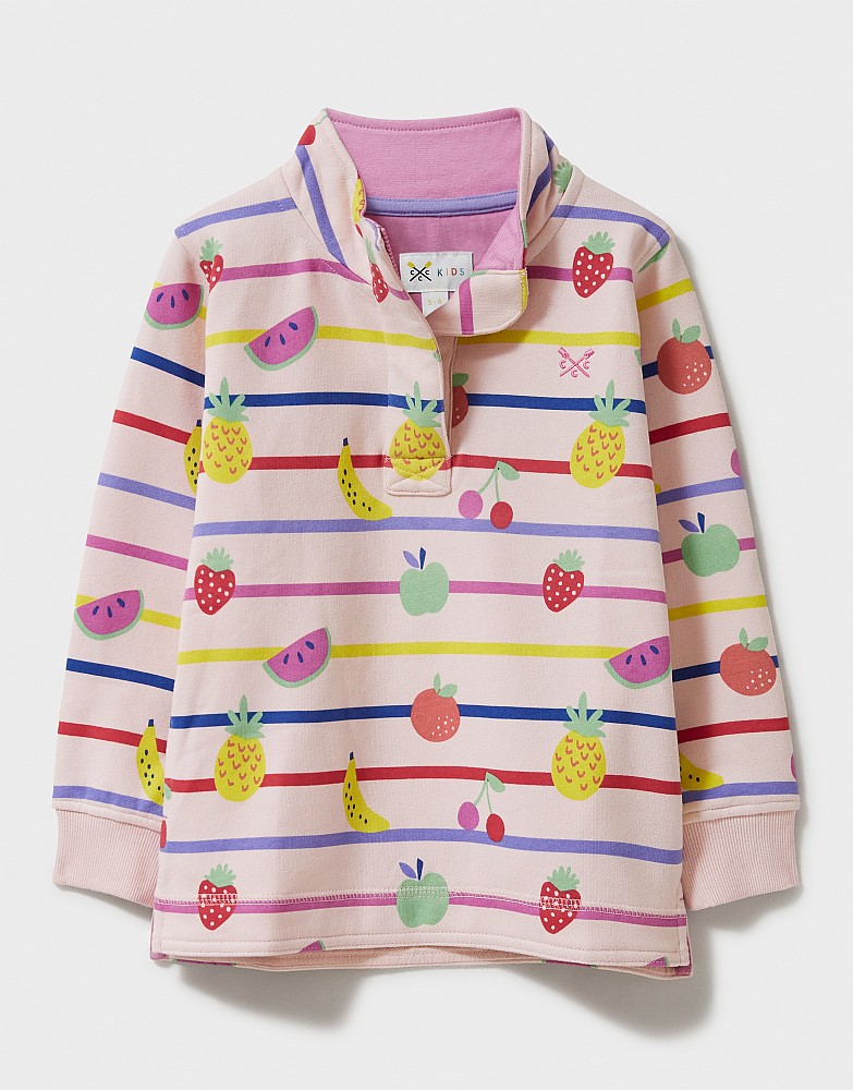 Rainbow Fruit Stripe Half Zip Sweatshirt