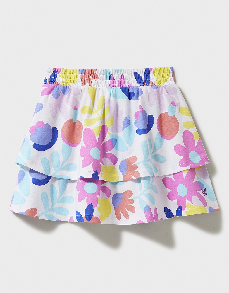 Shirred Waist Layer Skort