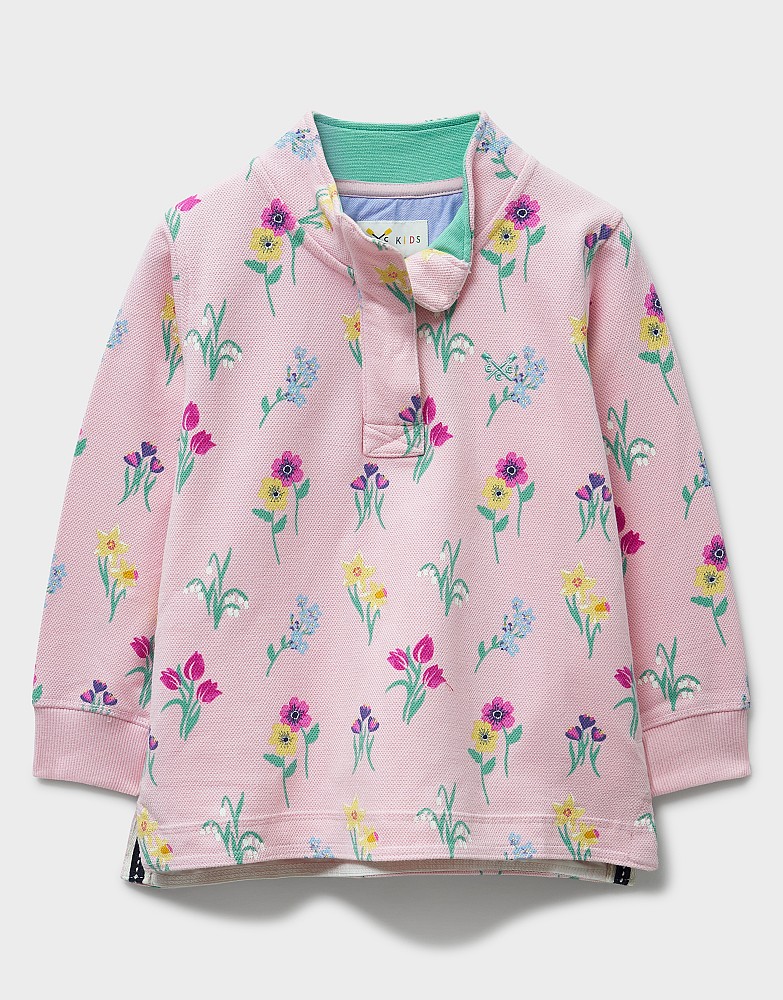 Printed Pique Padstow Sweatshirt in Pink