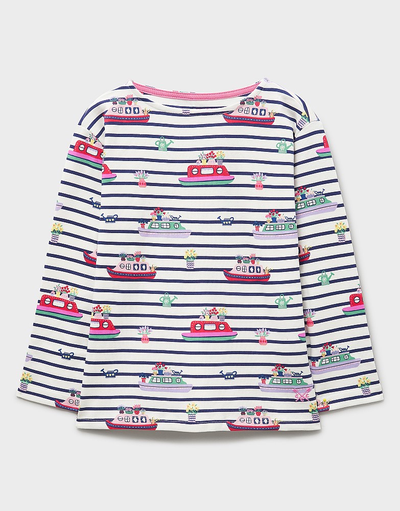 Long Sleeve Essential Breton Top with Rainbow Cuff