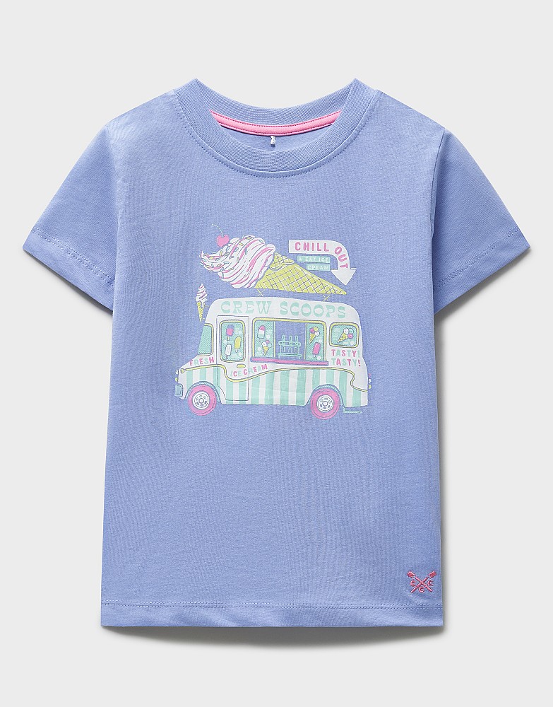 Short Sleeve Graphic T-Shirt in Blue