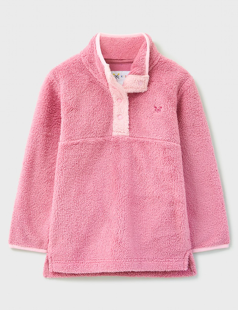 Borg Half Zip in Pink Multi