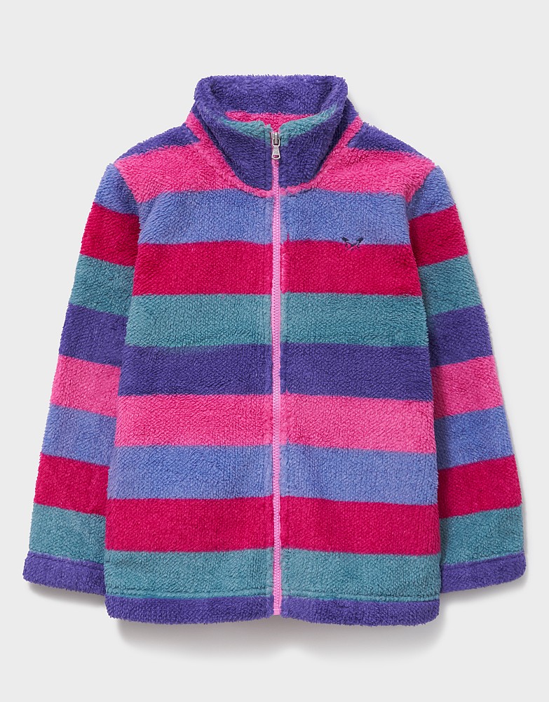 Borg Zip-Through Fleece in Rainbow Stripes