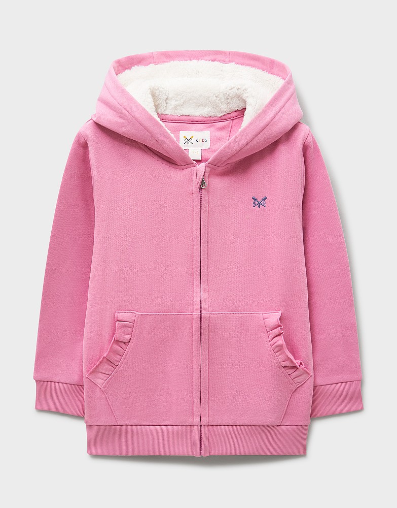 Teddy Fleece-Lined Hoodie in Pink