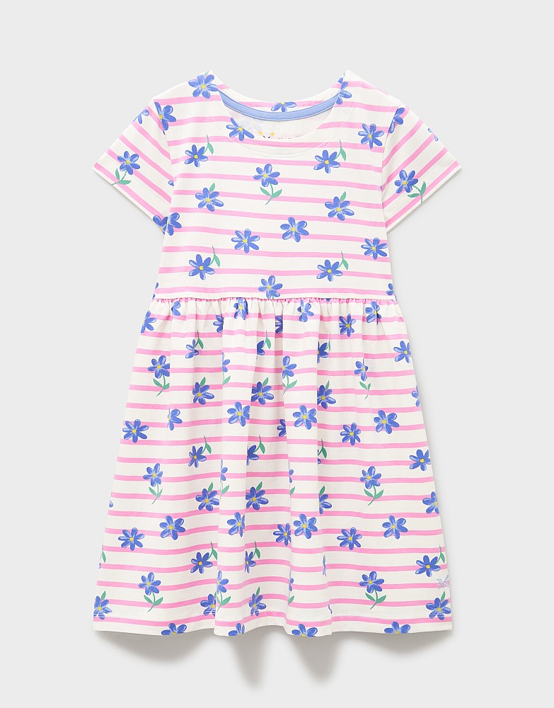 Everyday Jersey Dress in Pink and White