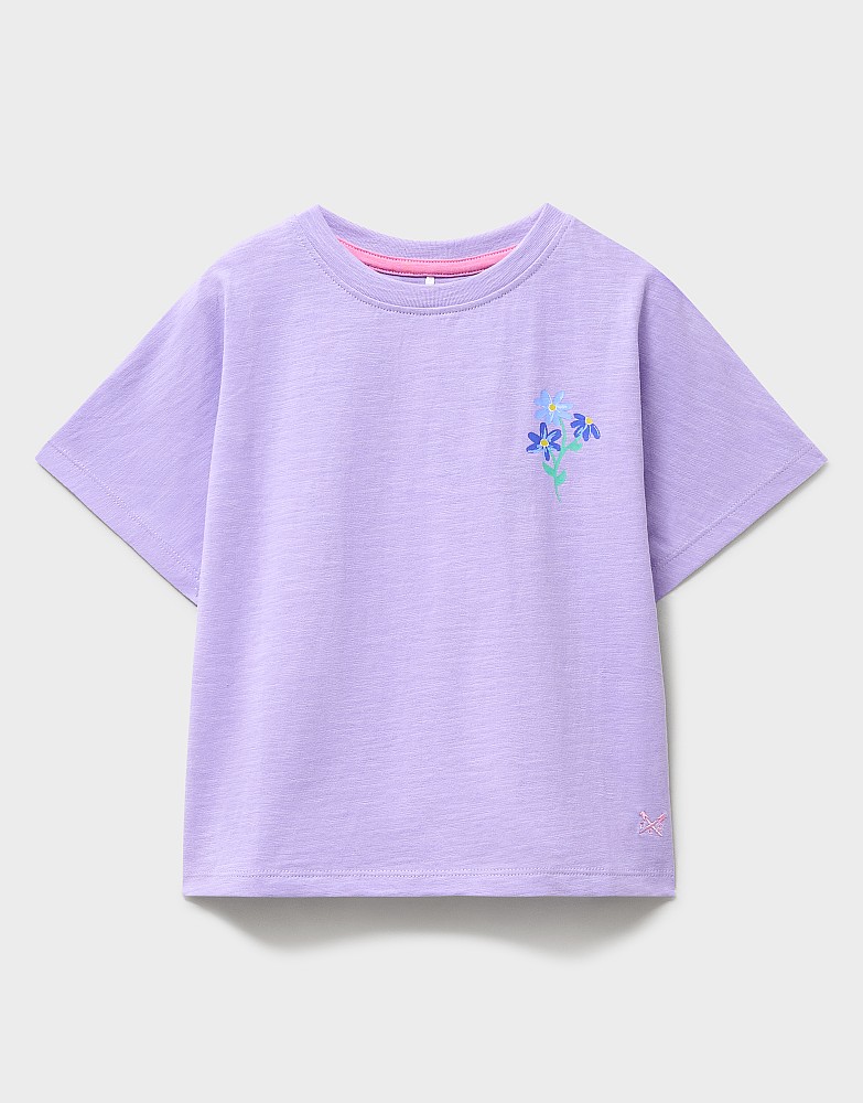Floral Graphic Short Sleeve Tee in Purple