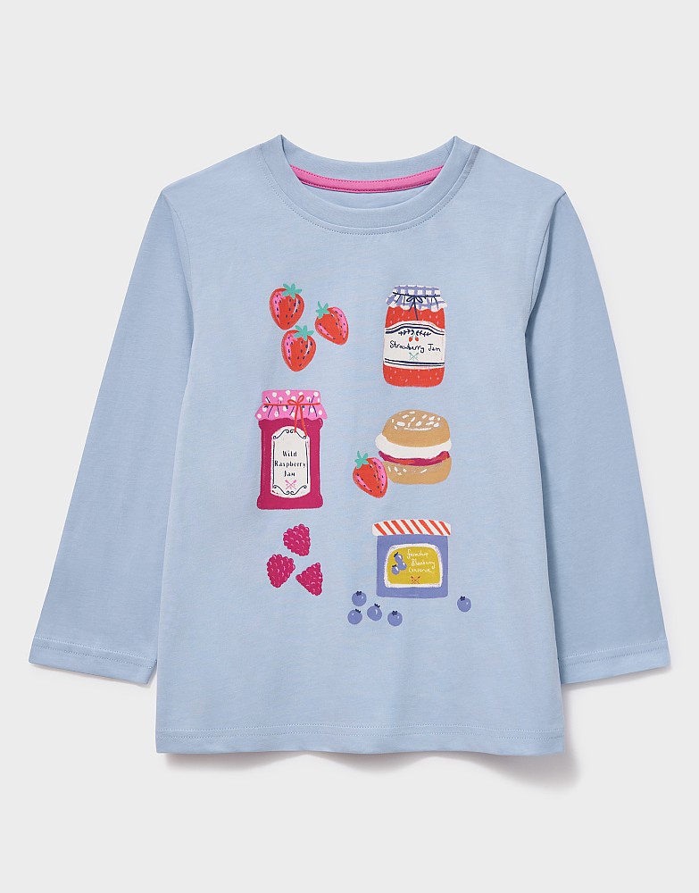 Graphic Long Sleeve T-Shirt in Blue