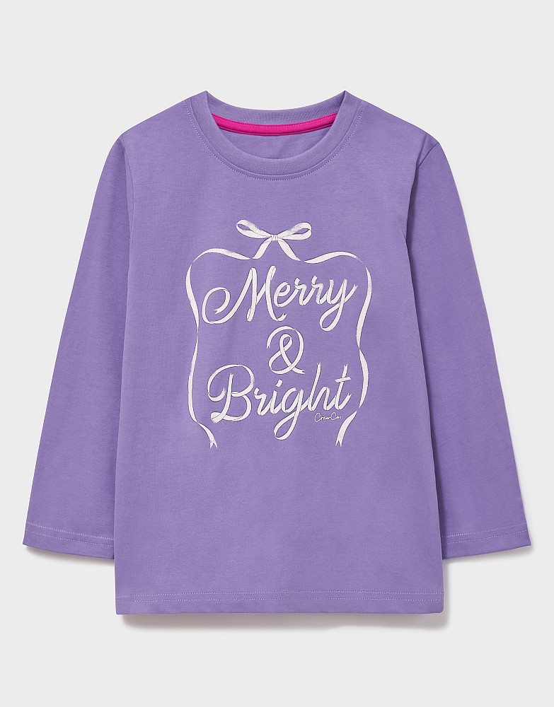 Graphic Long Sleeve T-Shirt in Purple