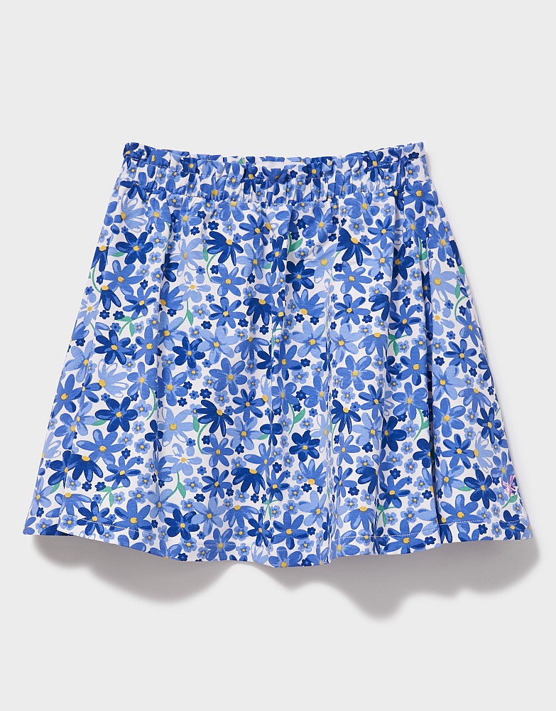Printed Jersey Skirt in Blue Multi